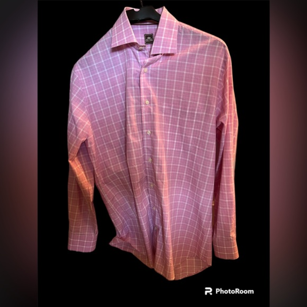 Peter Millar Pink Windowpane Button-Down Shirt